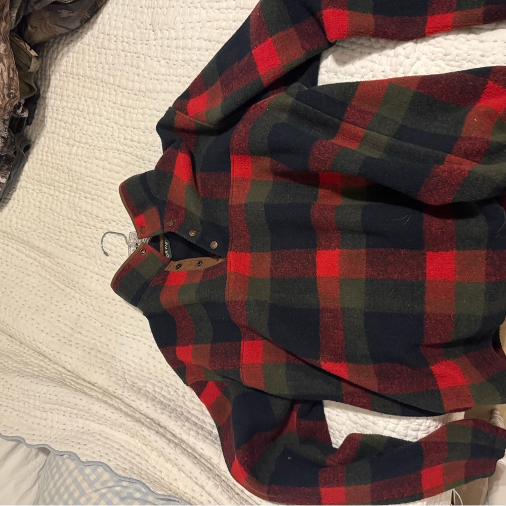 Orvis Quarter Buttuon Up Flannel Pull Over 2xl $50